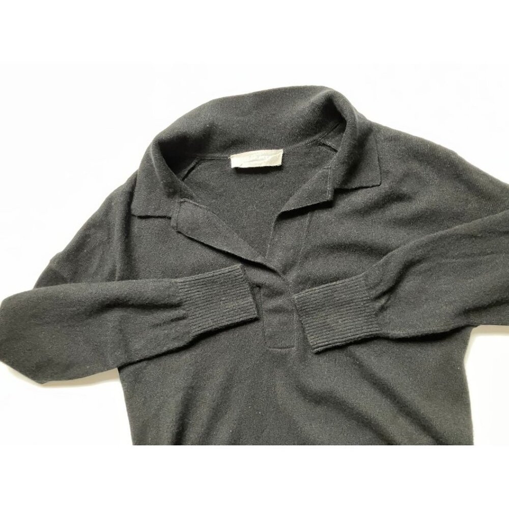 Everlane The Cashmere Polo Sweater Black Size Small - Picture 5 of 6